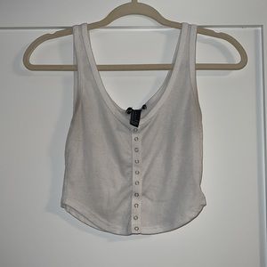 White forever 21 cropped tank